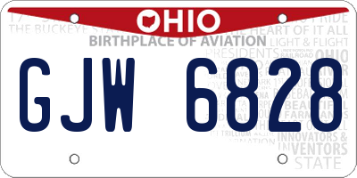 OH license plate GJW6828