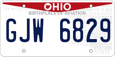 OH license plate GJW6829