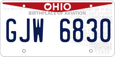 OH license plate GJW6830