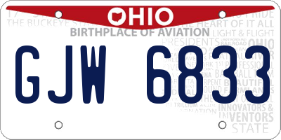 OH license plate GJW6833