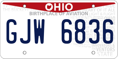 OH license plate GJW6836