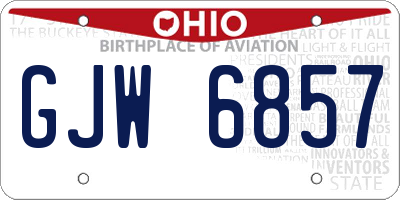 OH license plate GJW6857