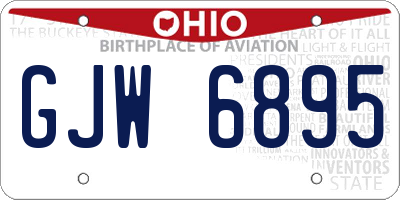 OH license plate GJW6895
