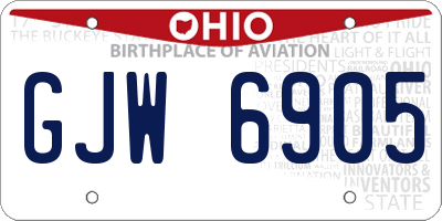 OH license plate GJW6905