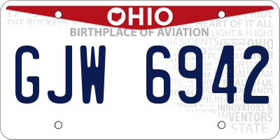 OH license plate GJW6942
