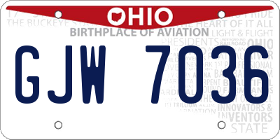 OH license plate GJW7036