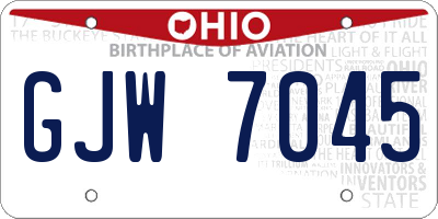 OH license plate GJW7045