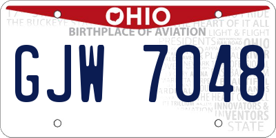OH license plate GJW7048