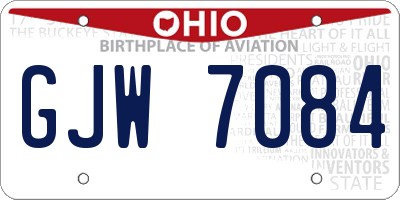 OH license plate GJW7084