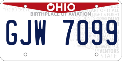OH license plate GJW7099