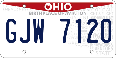 OH license plate GJW7120