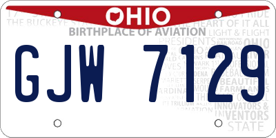 OH license plate GJW7129