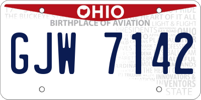 OH license plate GJW7142