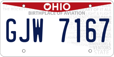OH license plate GJW7167