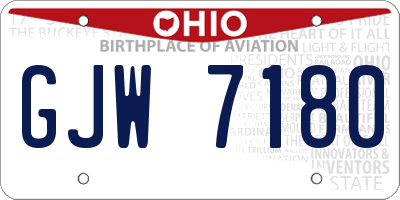 OH license plate GJW7180