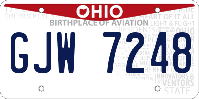OH license plate GJW7248