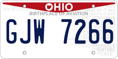 OH license plate GJW7266