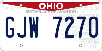 OH license plate GJW7270