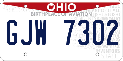 OH license plate GJW7302