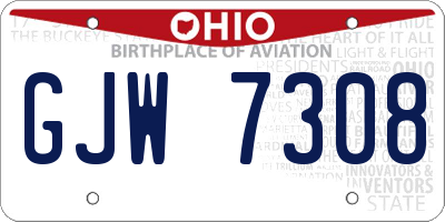 OH license plate GJW7308