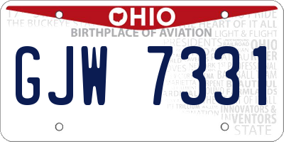 OH license plate GJW7331