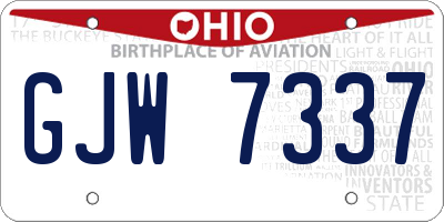 OH license plate GJW7337