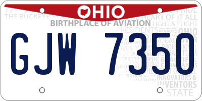 OH license plate GJW7350