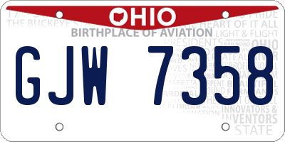 OH license plate GJW7358