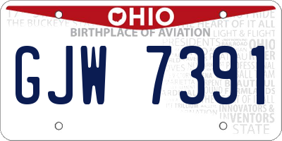 OH license plate GJW7391
