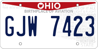 OH license plate GJW7423