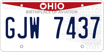 OH license plate GJW7437
