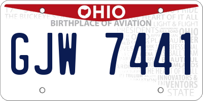 OH license plate GJW7441