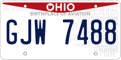 OH license plate GJW7488