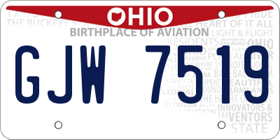 OH license plate GJW7519