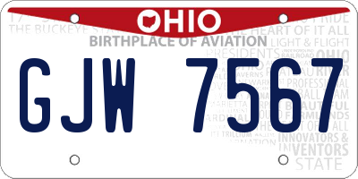 OH license plate GJW7567
