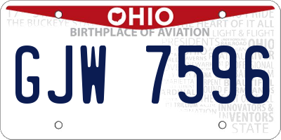 OH license plate GJW7596