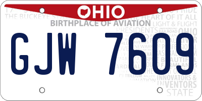OH license plate GJW7609
