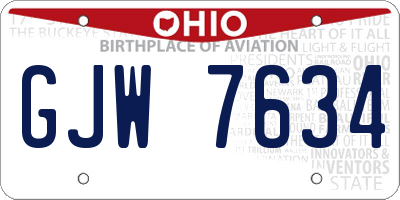 OH license plate GJW7634