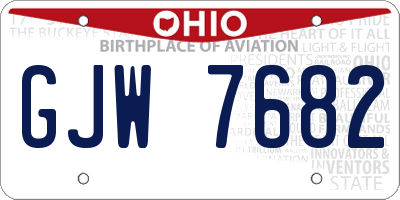 OH license plate GJW7682