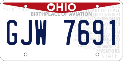 OH license plate GJW7691