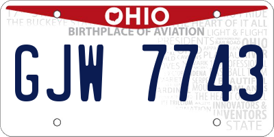 OH license plate GJW7743