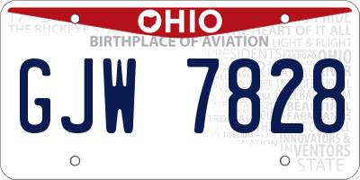 OH license plate GJW7828