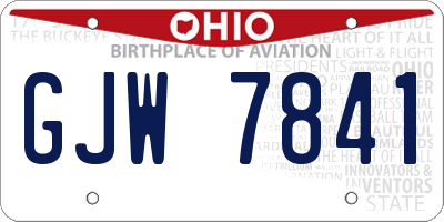 OH license plate GJW7841