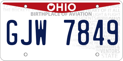 OH license plate GJW7849