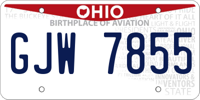 OH license plate GJW7855