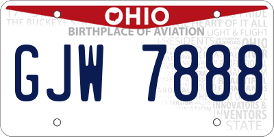 OH license plate GJW7888