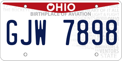 OH license plate GJW7898