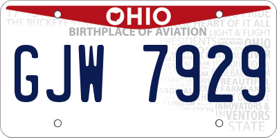 OH license plate GJW7929