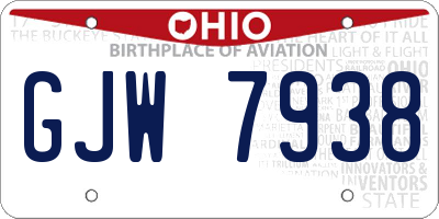 OH license plate GJW7938
