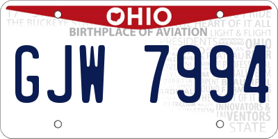 OH license plate GJW7994